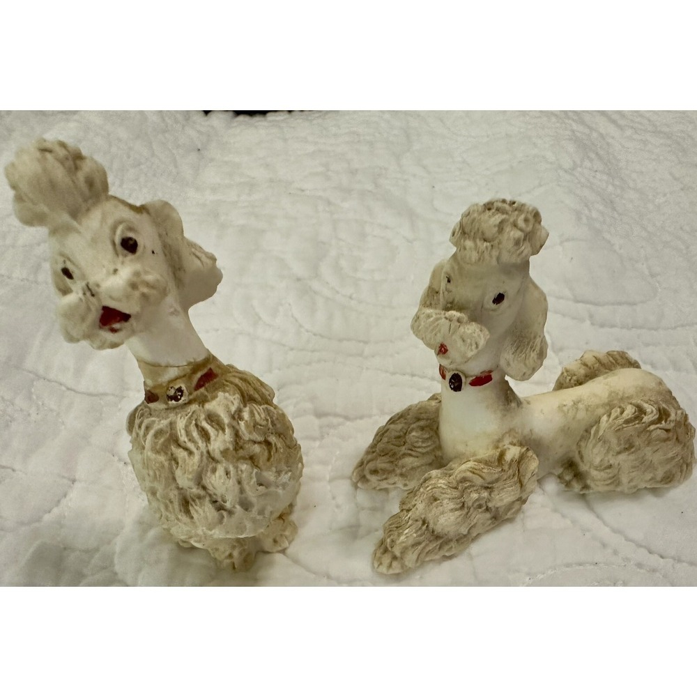 VINTAGE 1950'S MINIATURE‎ CERAMIC SPAGHETTI POODLE - JAPAN 🐶